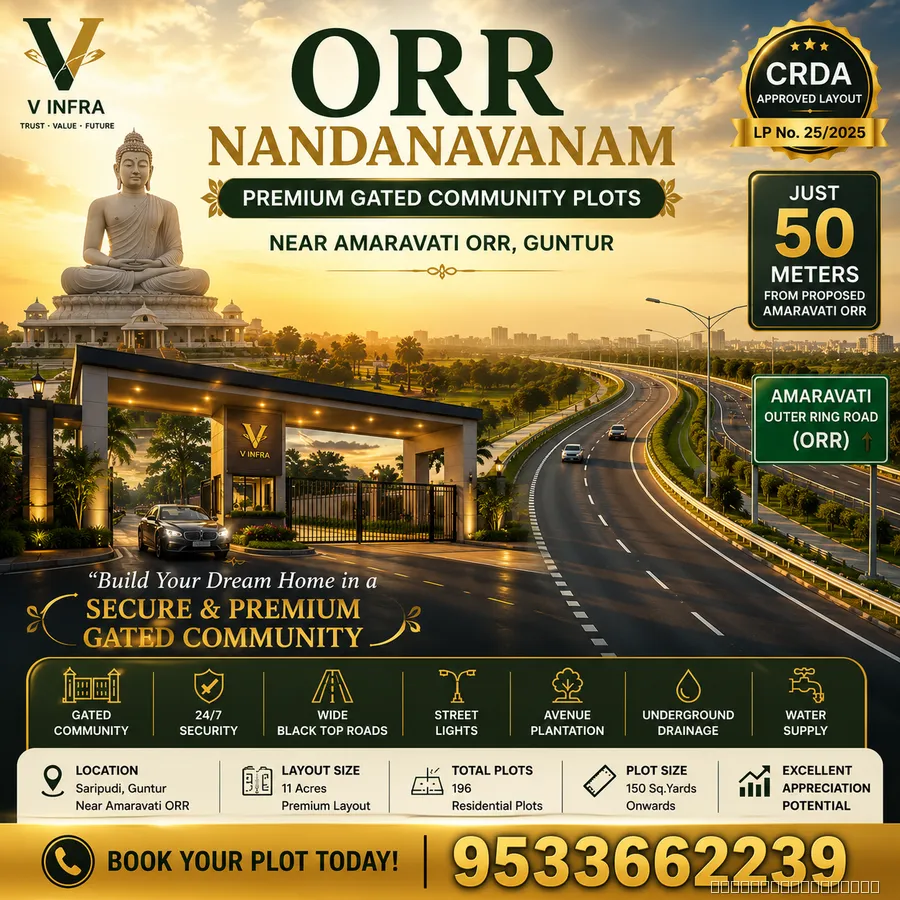 ORR Nandana Vanam by V Infra | CRDA Approved Plots for Sale Near Amaravati ORR | Premium Investment  - 2