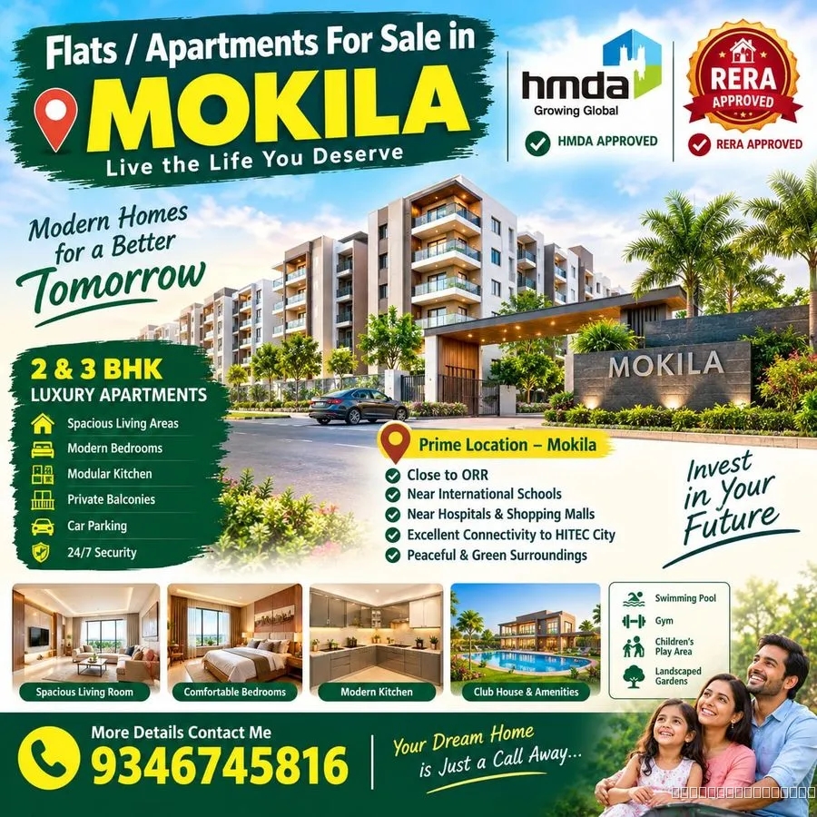 Flats, Apartments For Sale in Mokila Call me 9346745816 - 3